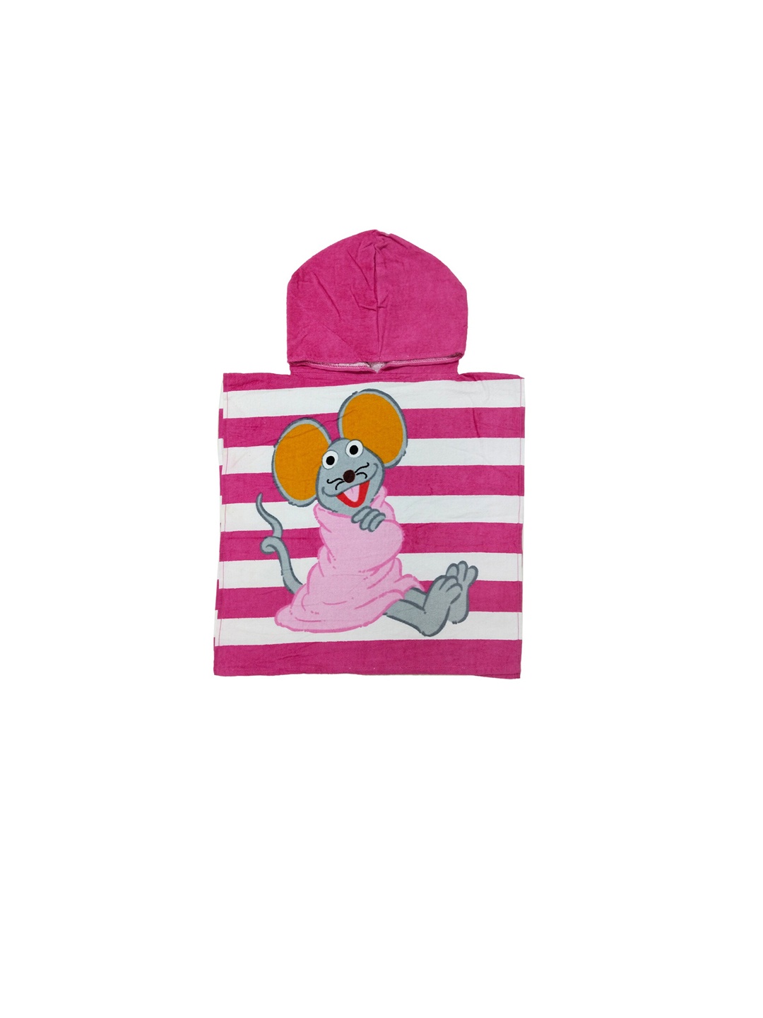 

Athom Trendz Kids Pink Printed 350 GSM Cotton Hooded Bath Towel