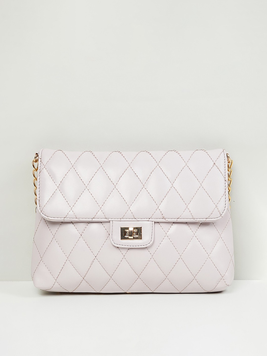 

max Women Textured Flap Closure Sling Bag, Lavender