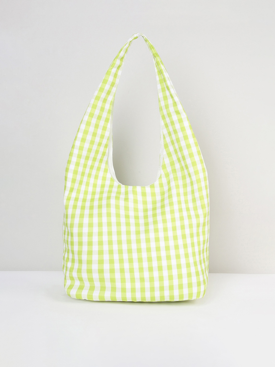 

max Women Checked Hobo Bag, Green