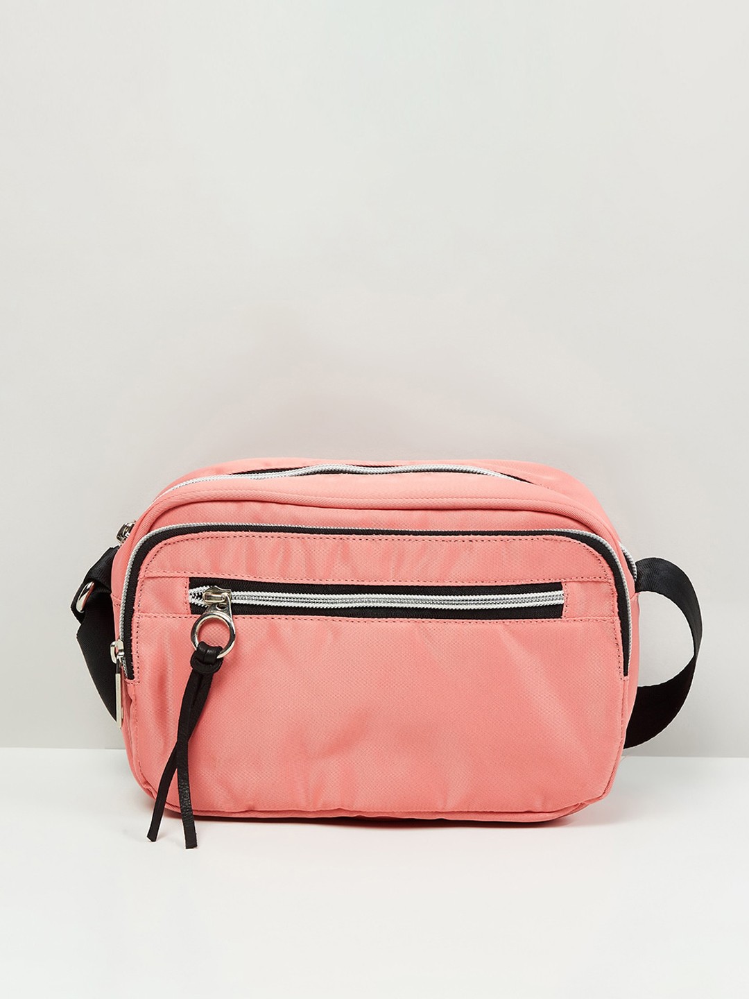 

max Women Solid Zip Closure Sling Bag, Coral