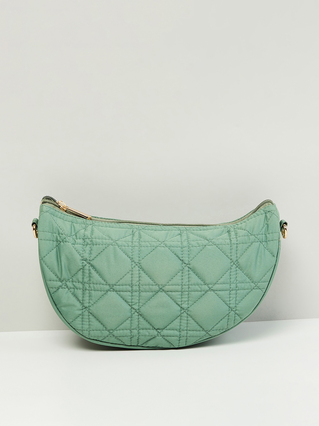 

max Women Quilted Sling Bag, Green