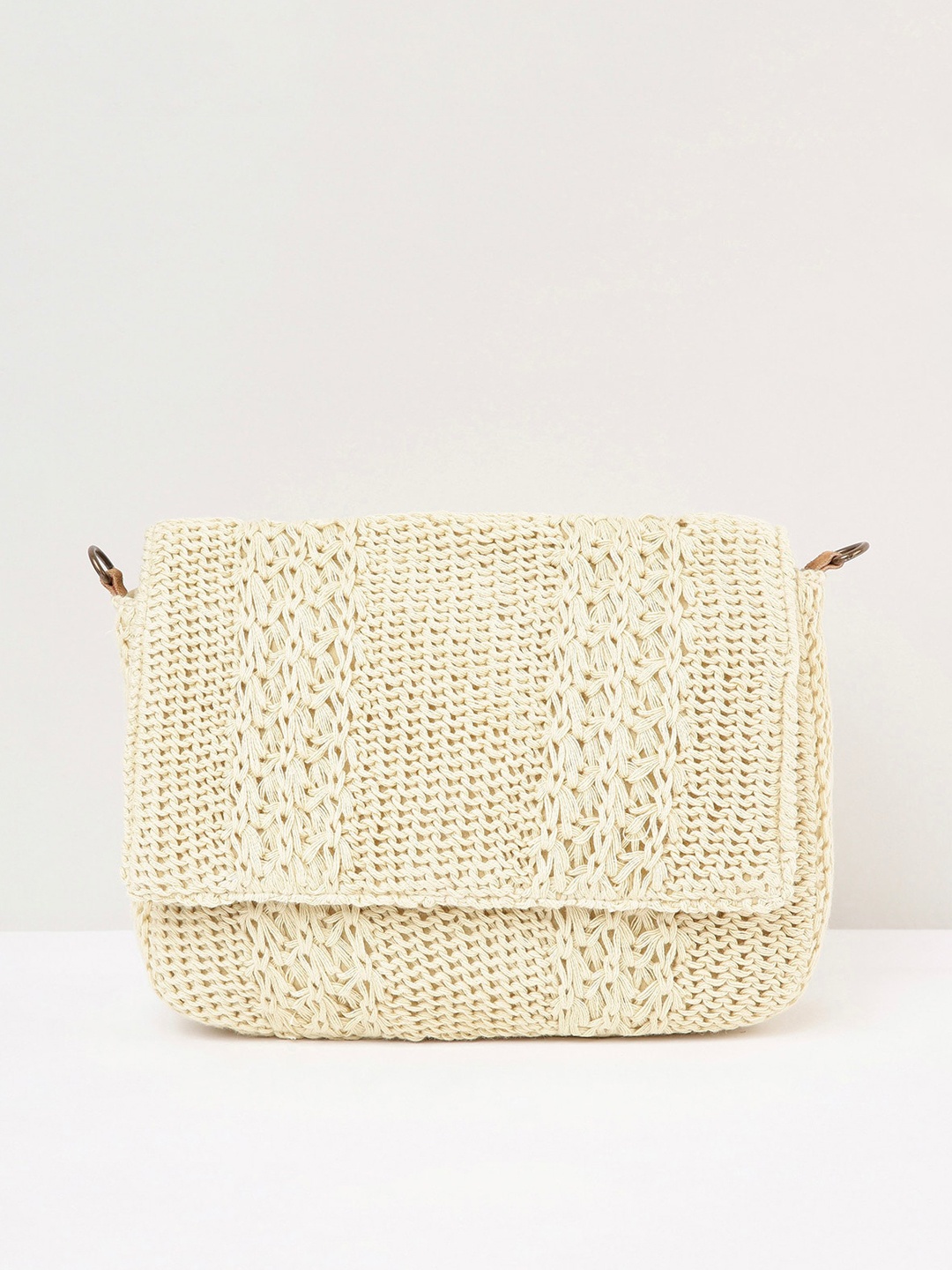 

max Women Textured Sling Bag, Beige