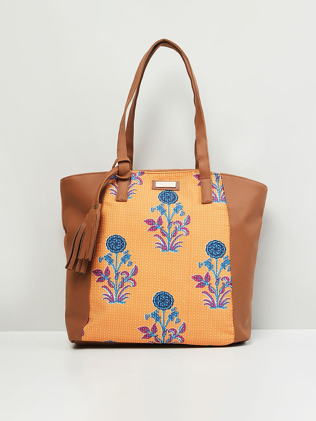 

max Women Printed Tote Bag, Mustard