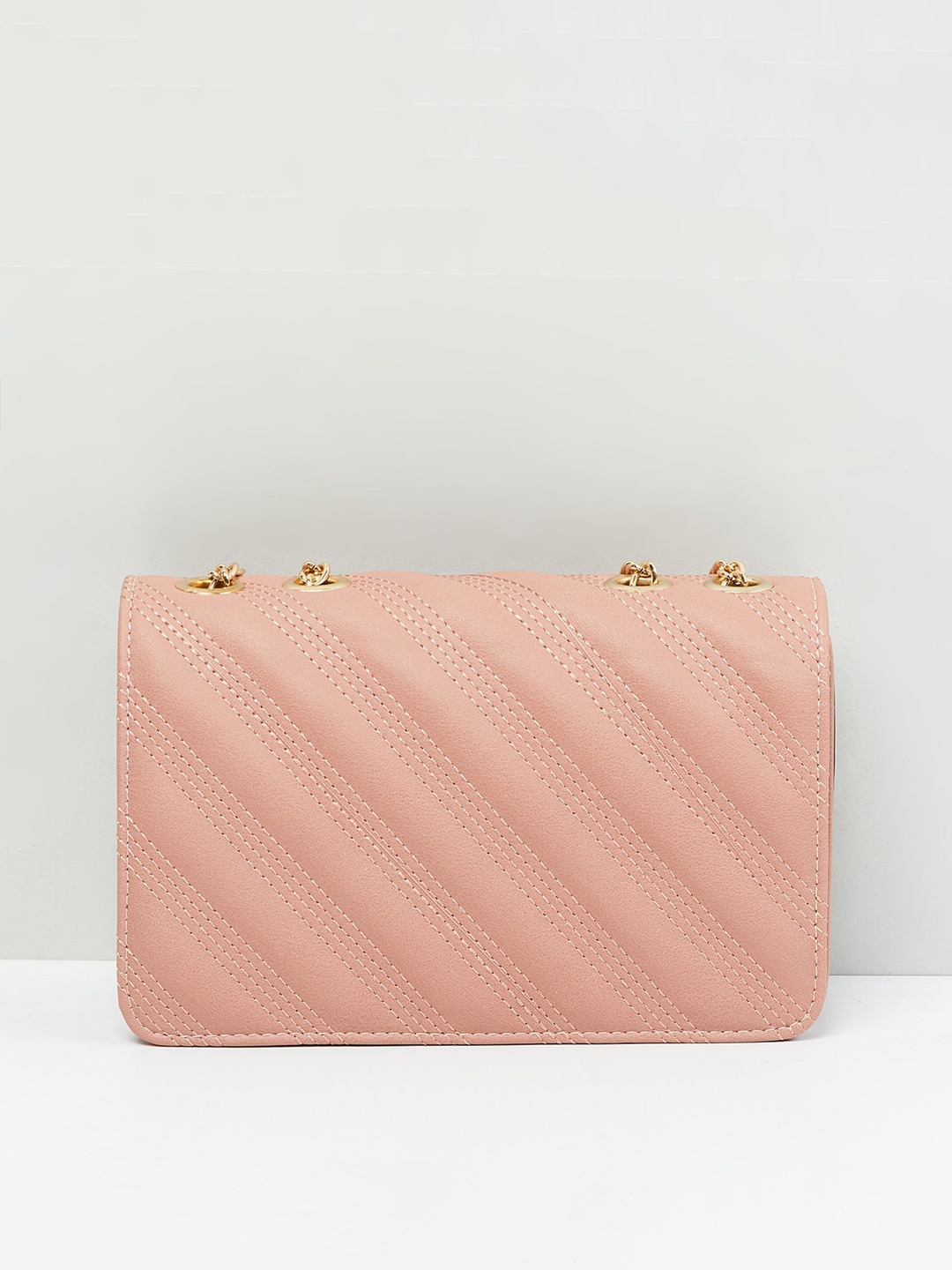 

max Women Textured Sling Bag, Nude