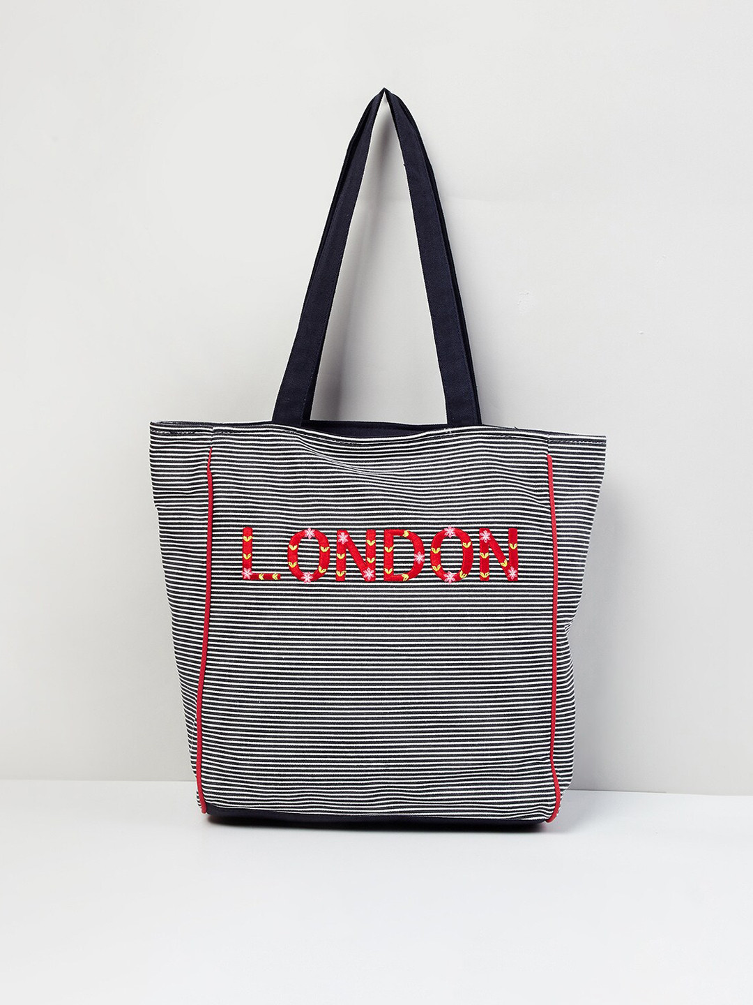 

max Women Striped Tote Bag, Off white