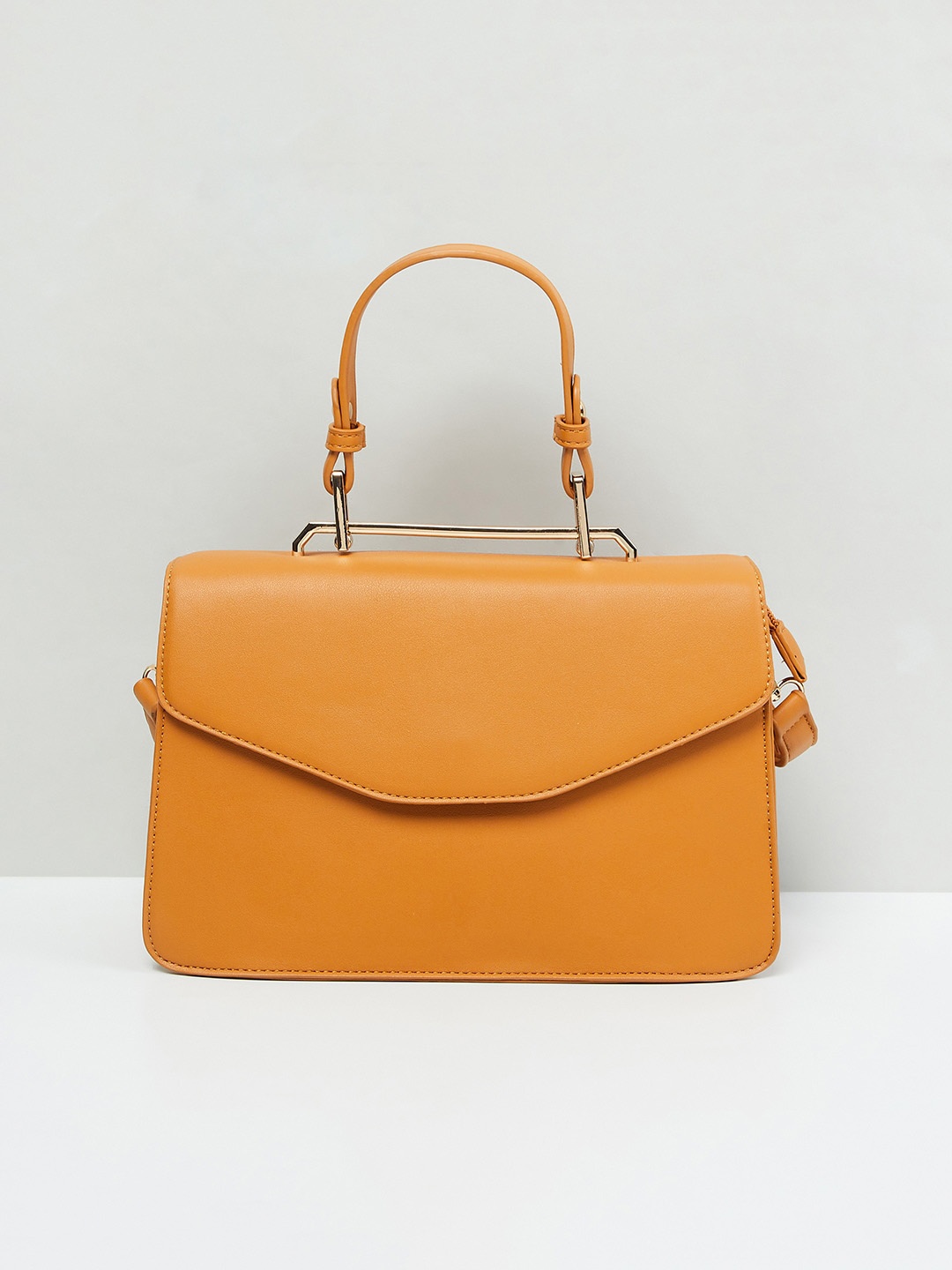 

max Women Solid Sling Bag, Mustard