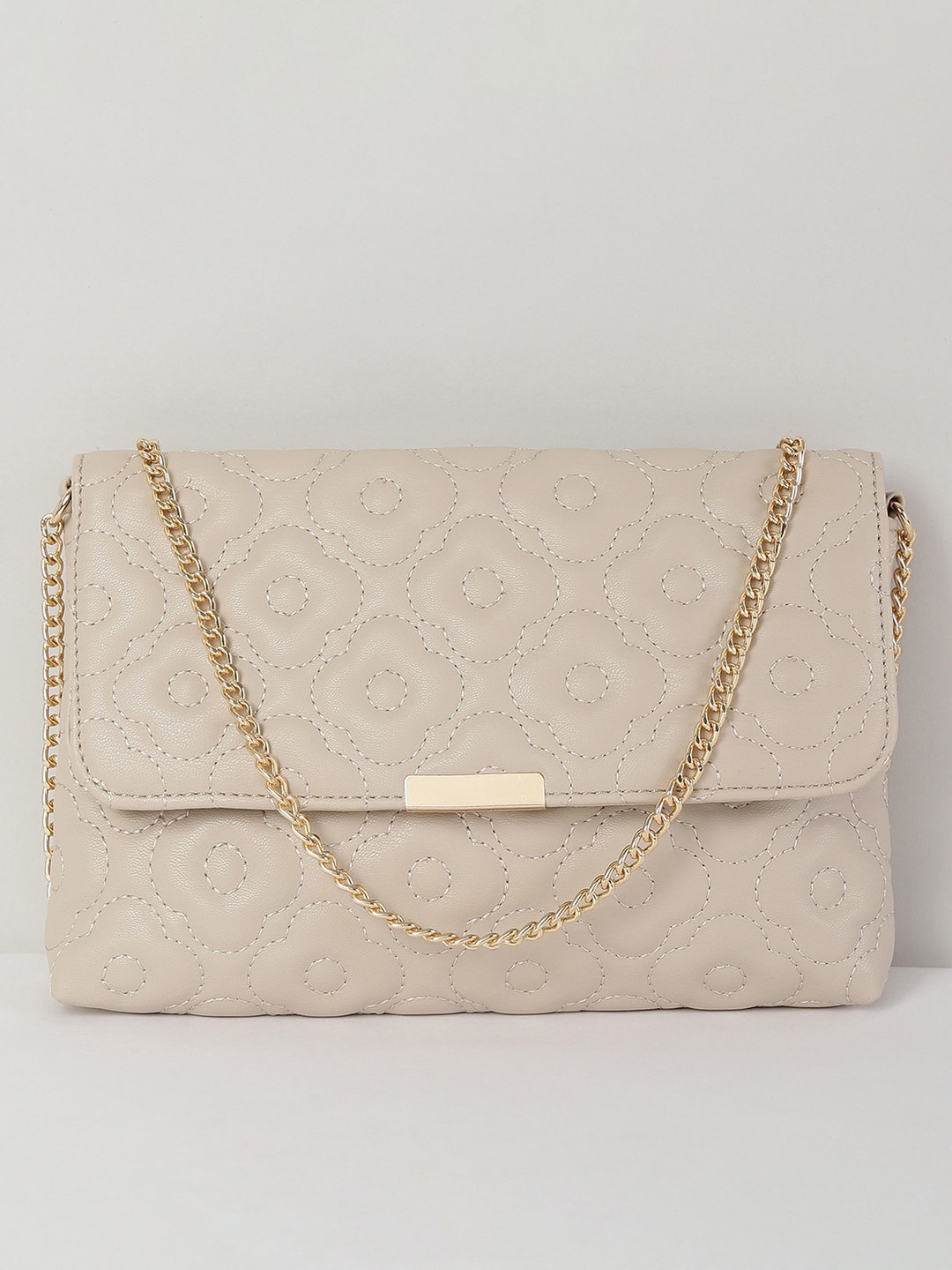 

max Women Textured Sling Bag, Beige