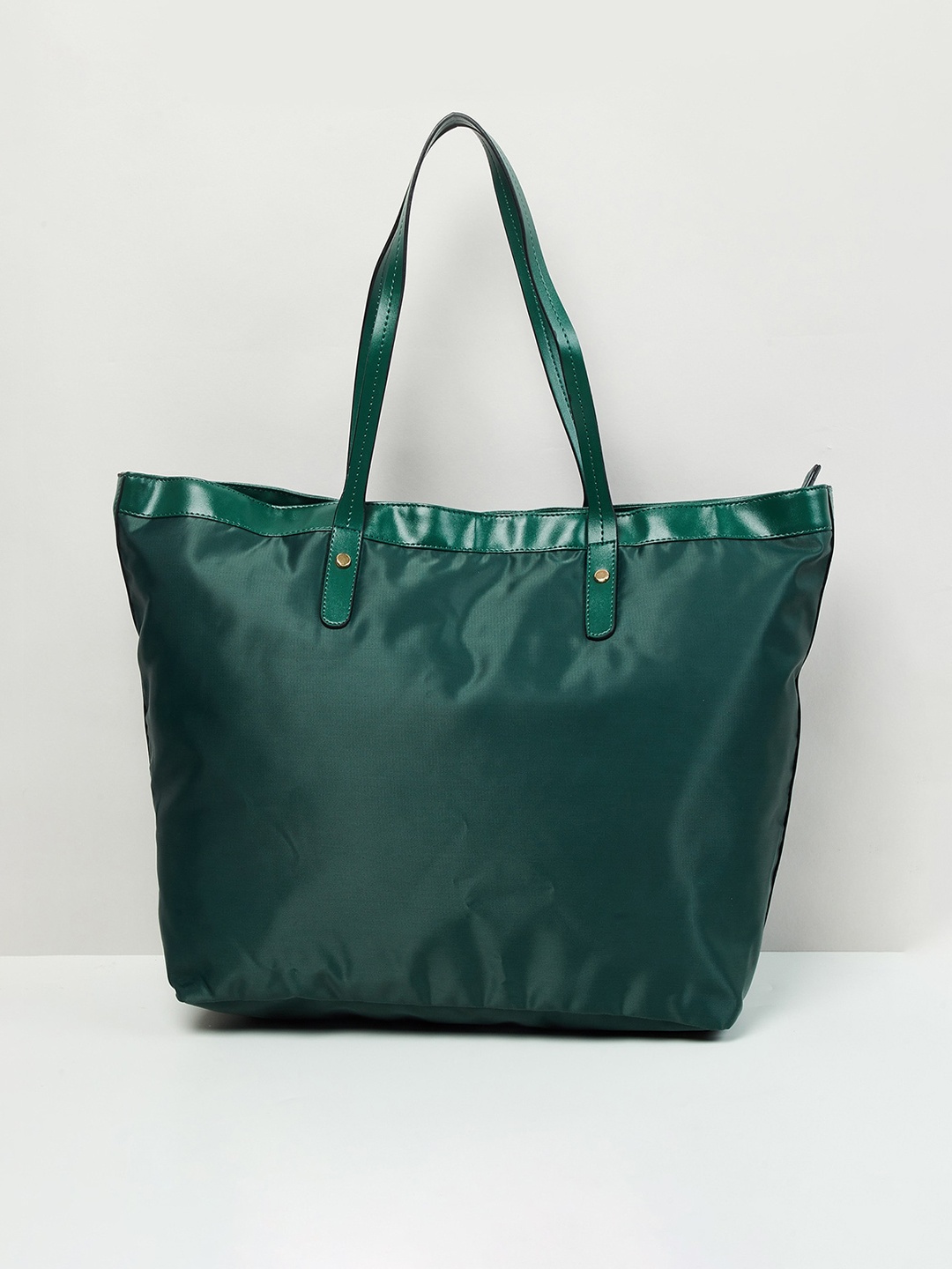 

max Women Solid Zip Closure Tote Bag, Green