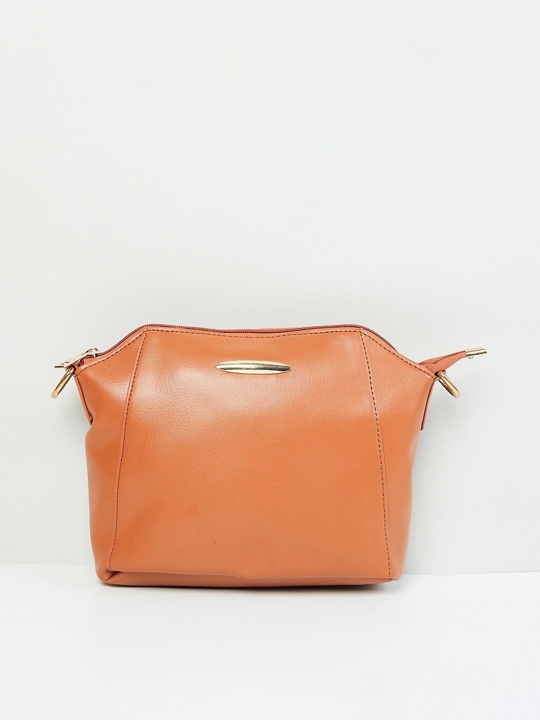 

max Women Solid Zip-Closure Sling Bag, Tan