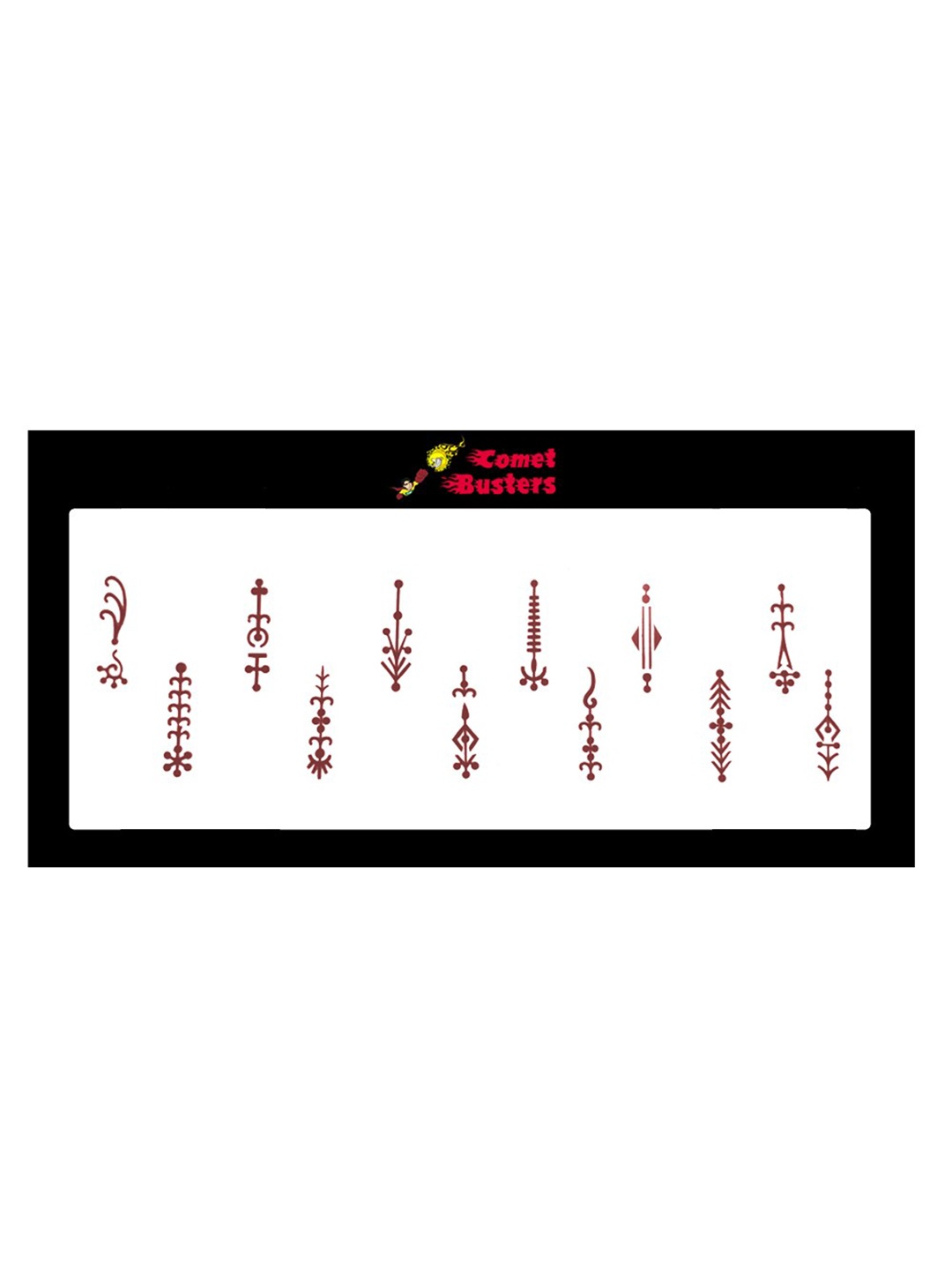 

Comet Busters 12 Pcs Reusable Designer Bindis - Brown