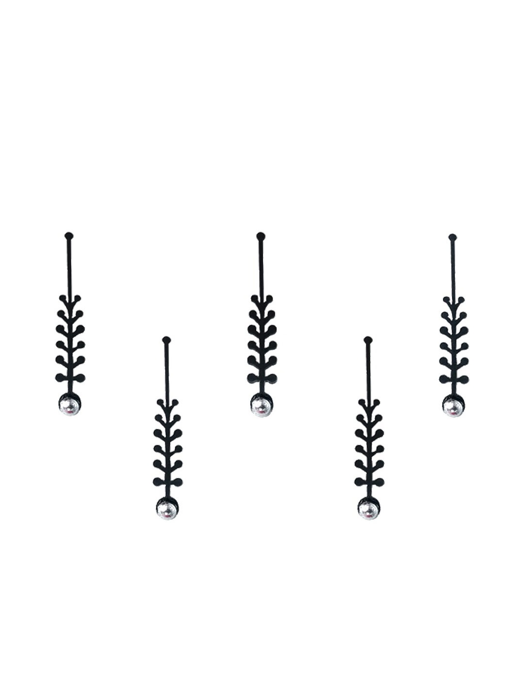 

Comet Busters 5 Pcs Embellished Reusable Designer Bindis - Black