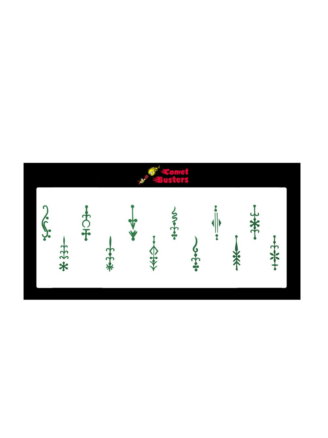 

Comet Busters 12 Pcs Reusable Designer Bindis - Green