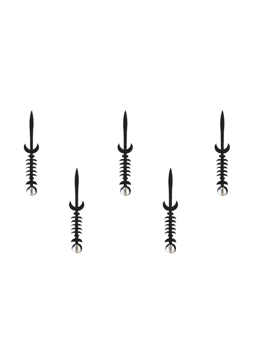 

Comet Busters 5 Pcs Embellished Reusable Designer Bindis - Black