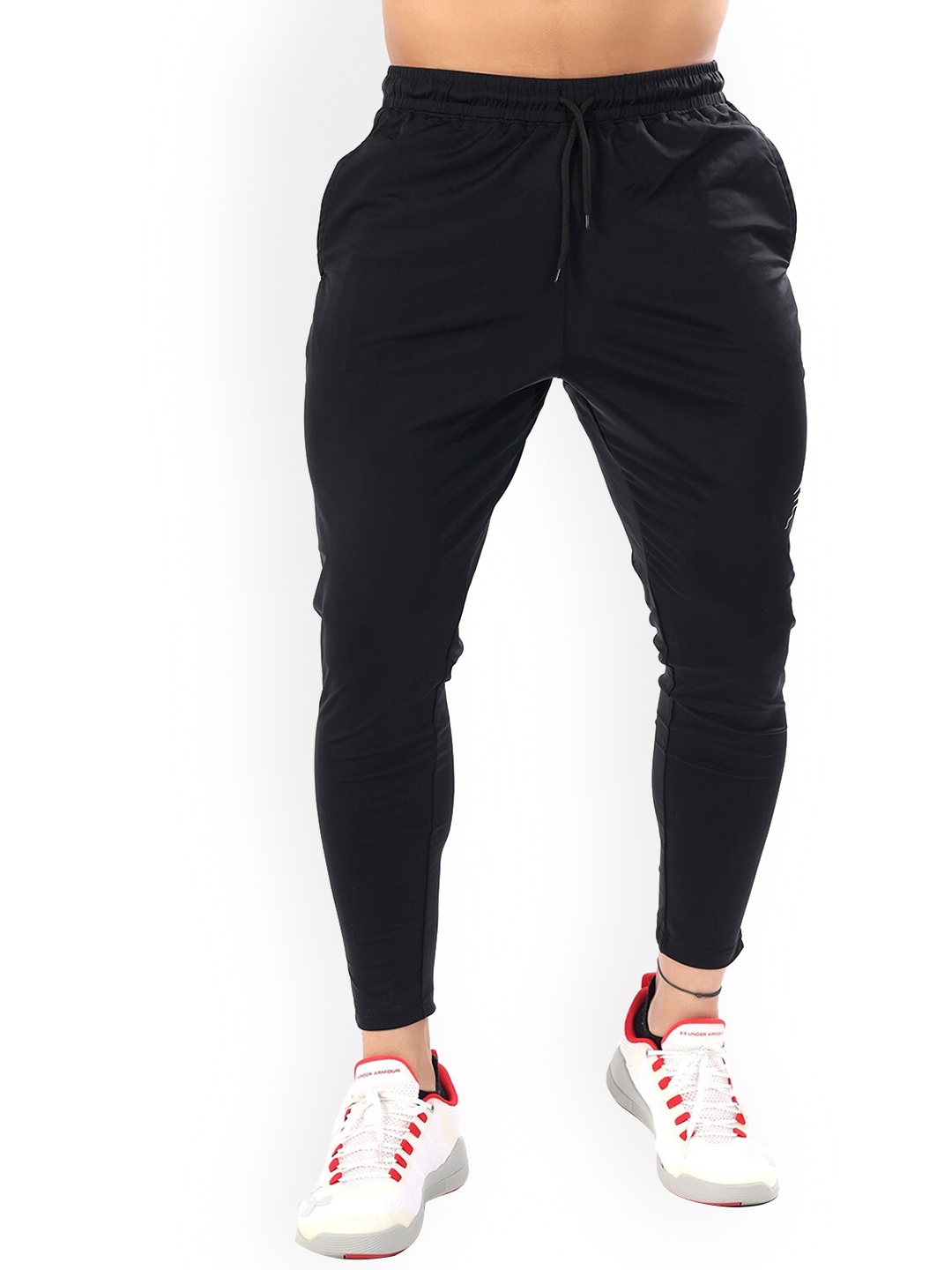 

FUAARK Men Black Solid Slim-Fit Track Anti-Odour Pants
