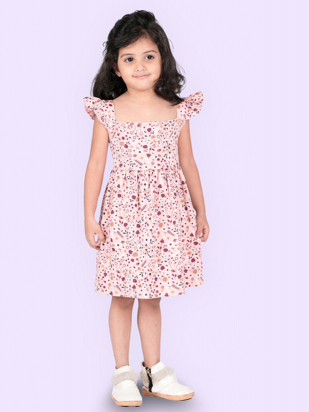 

Zalio Kids Girls Pink Floral Cotton Dress
