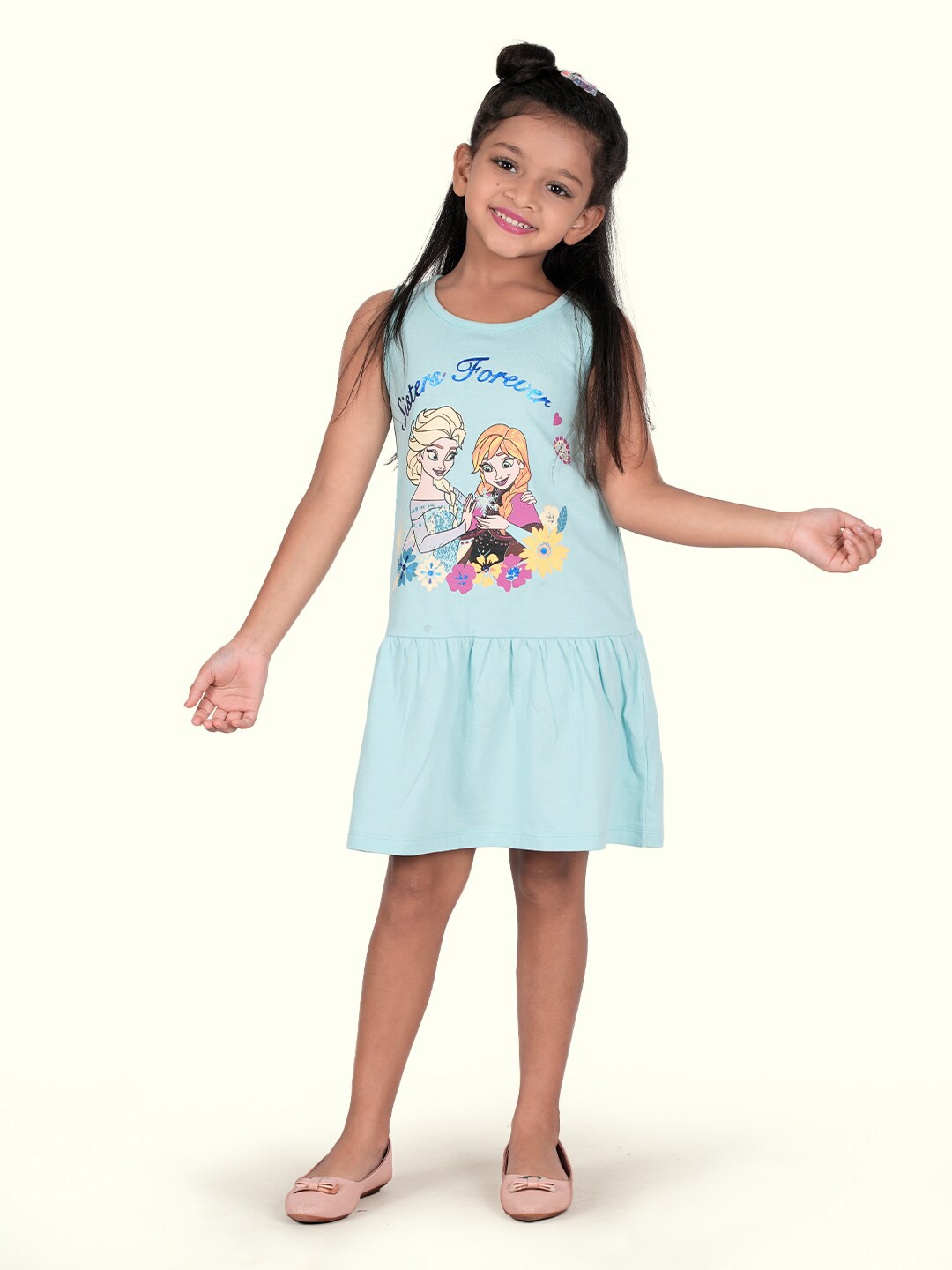 

Zalio Kids Girls Blue Cotton A-Line Dress