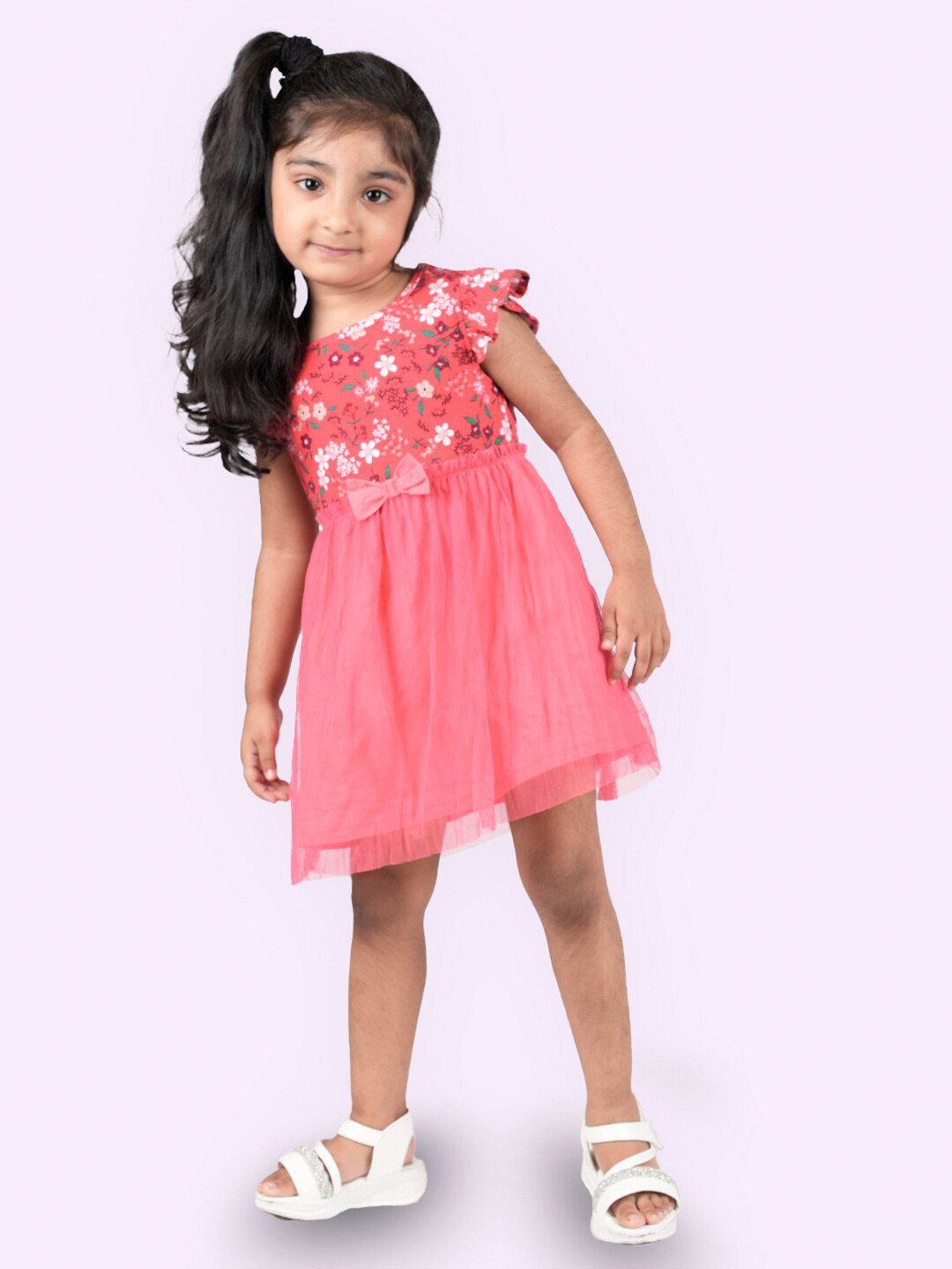 

Zalio Girls Red & Green Cotton Floral Dress
