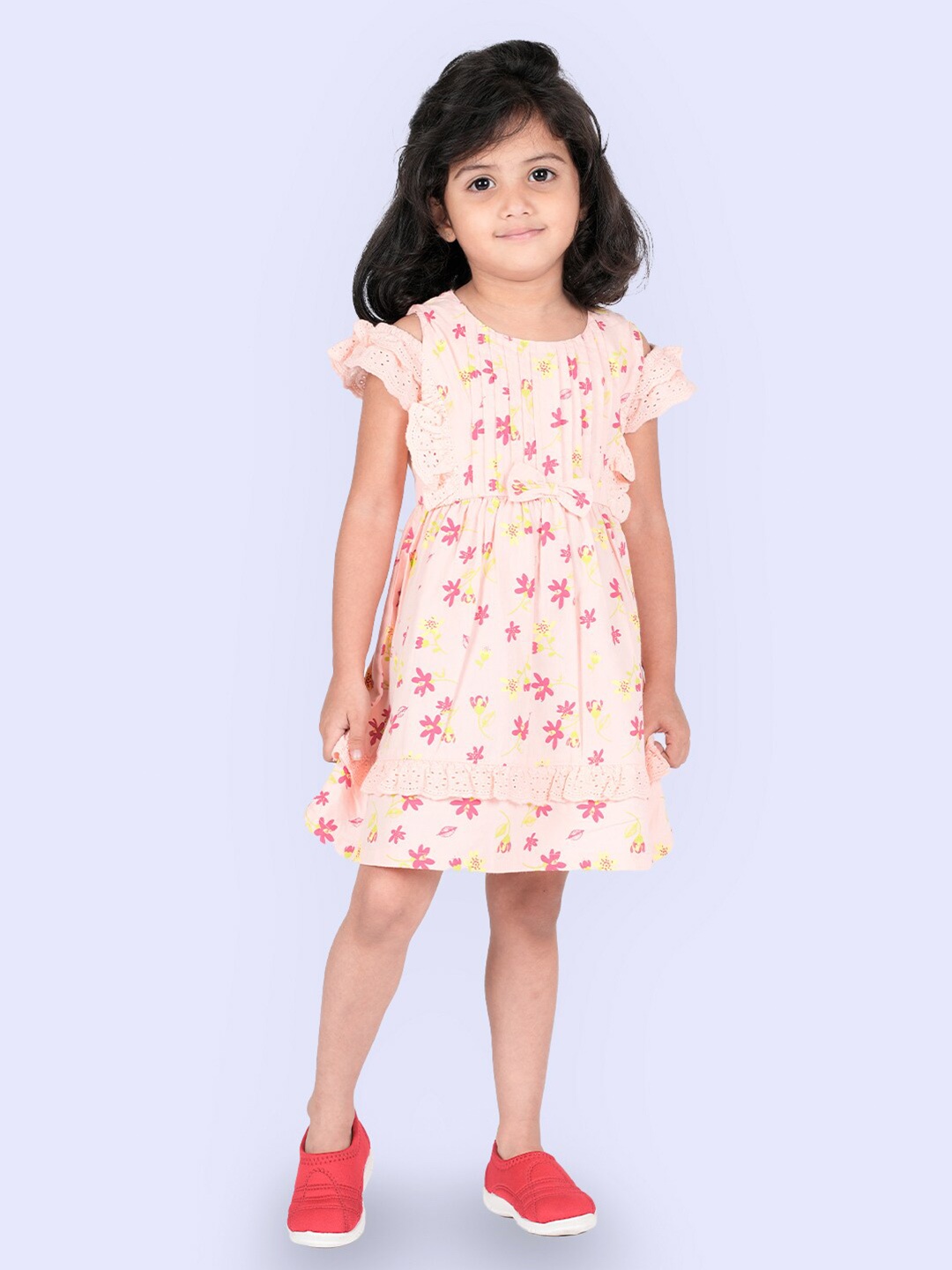 

Zalio Pink Floral Pure Cotton Dress