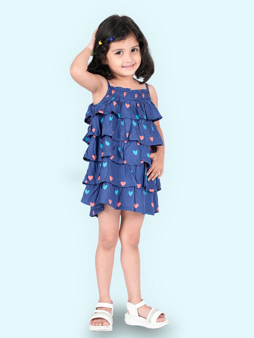

Zalio Navy Blue Ruffles Dress