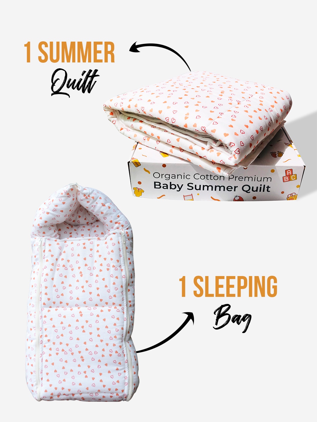 

Moms Home Printed 2-pieces Cotton Baby Apparel Gift Set, White
