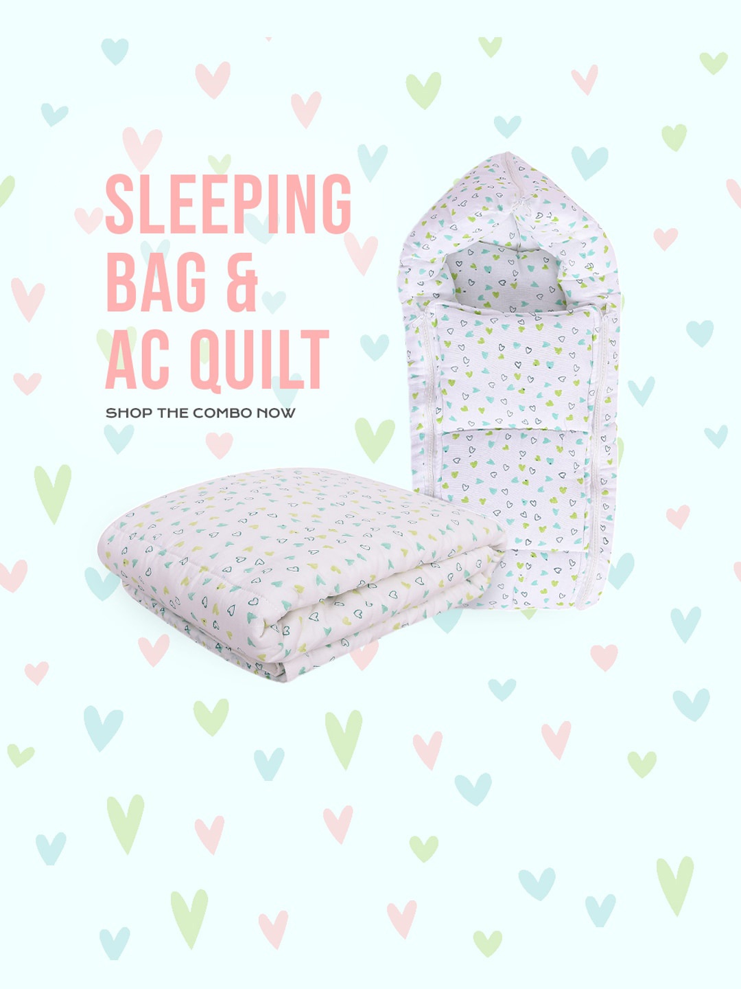 

Moms Home Kids Organic Cotton 1 Muslin Sleeping Bag With 1 AC Quilt, Green