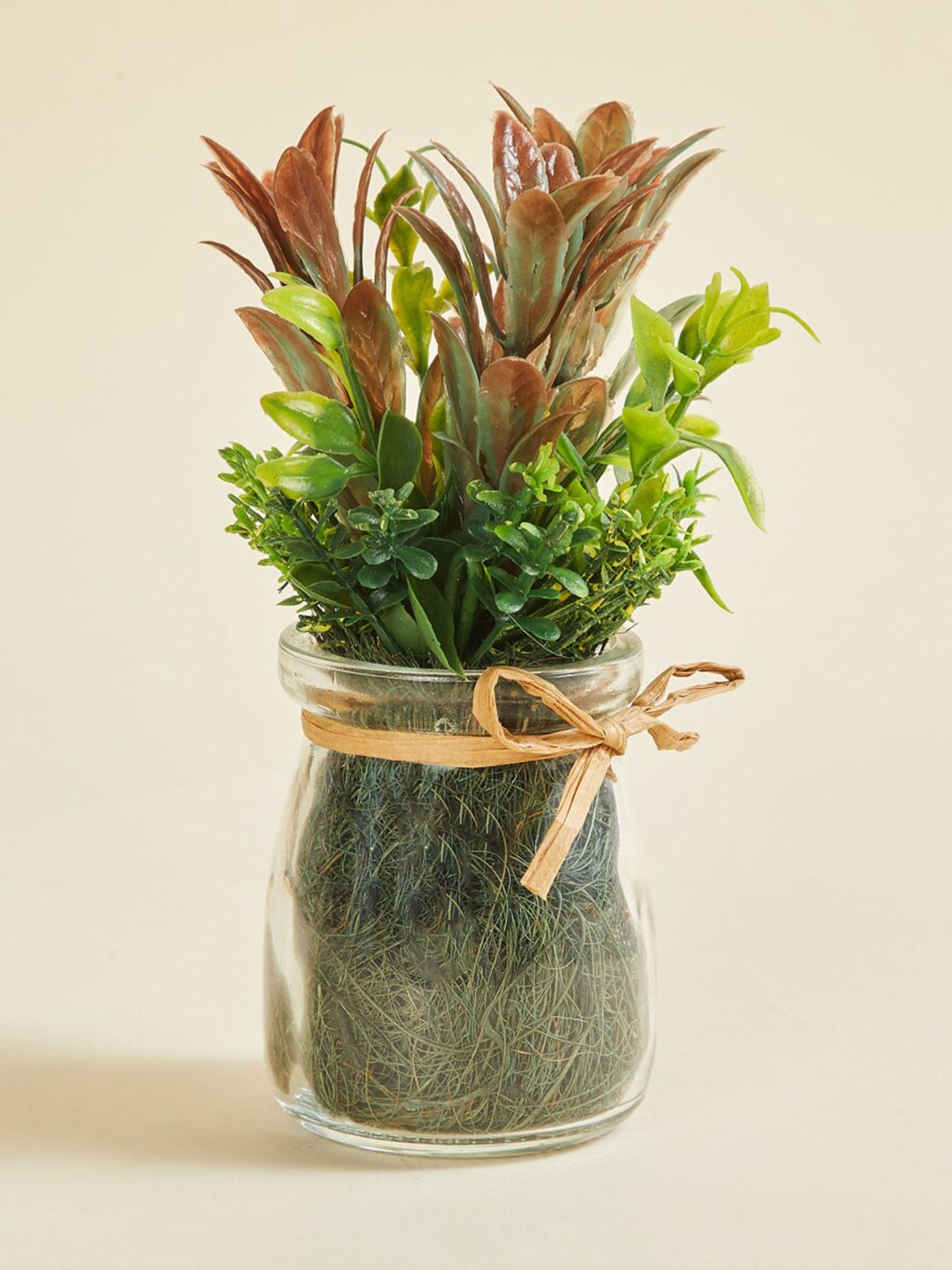 

Home Centre Gardenia Exotica Artificial Plants With Glass Vase, Green