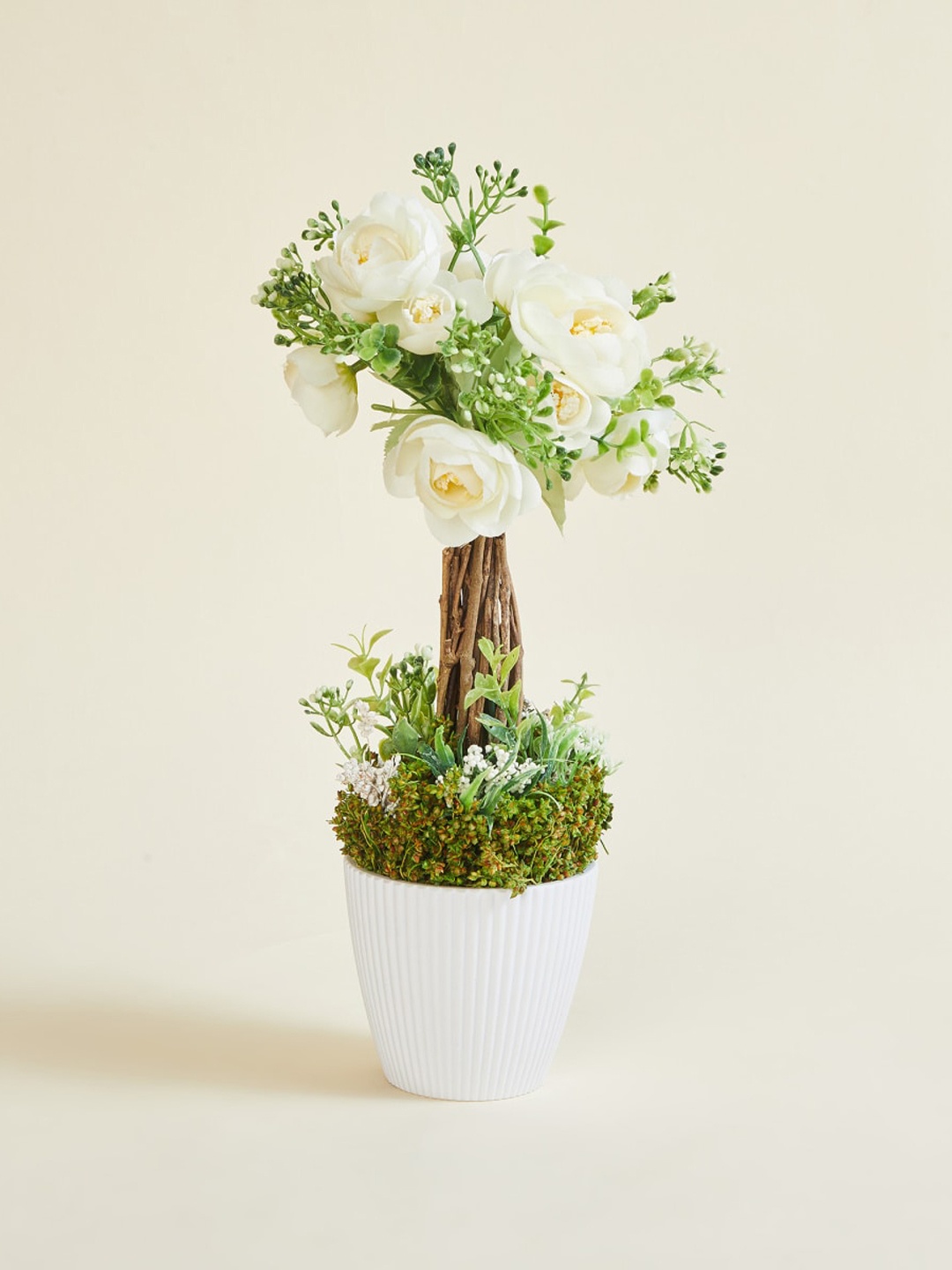 

Home Centre Gardenia Exitica Artificial Plant with Wooden Pot, White