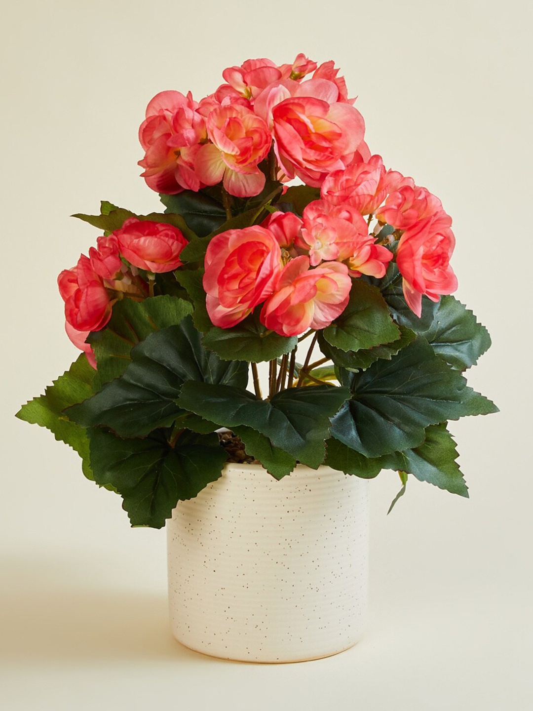 

Home Centre Red Artificial Begonia Flowers In Pot