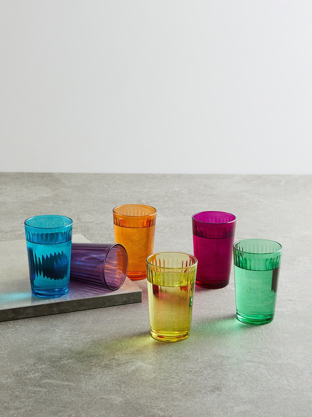 

Home Centre Carley Set of 6 Juice Glass 207 ML Each, Yellow