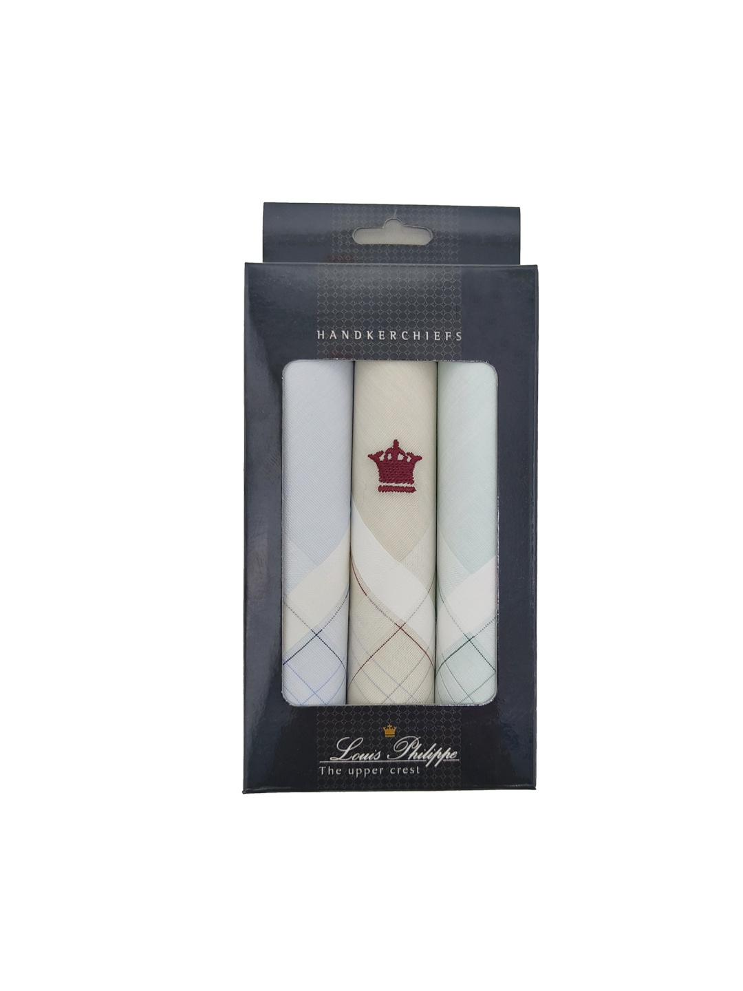 

Louis Philippe Men Pack Of 3 Striped Cotton Handkerchiefs, Blue
