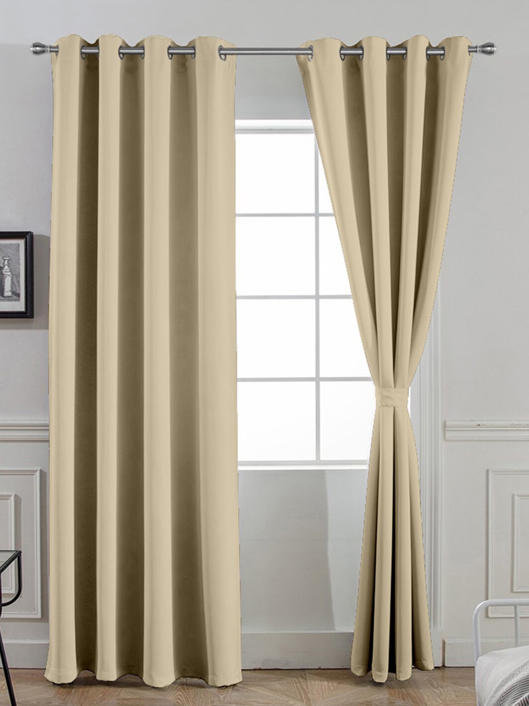 

Divine Casa Beige Single Black Out Door Curtain