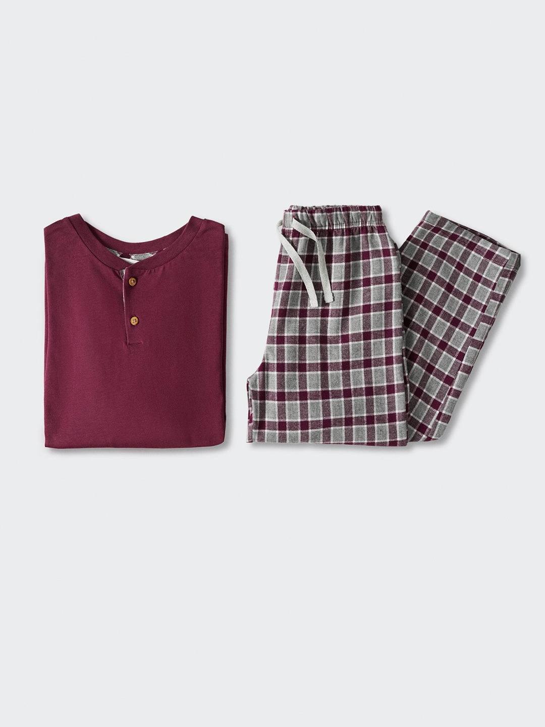 

Mango Kids Boys Solid Pure Cotton Pyjamas Set, Maroon