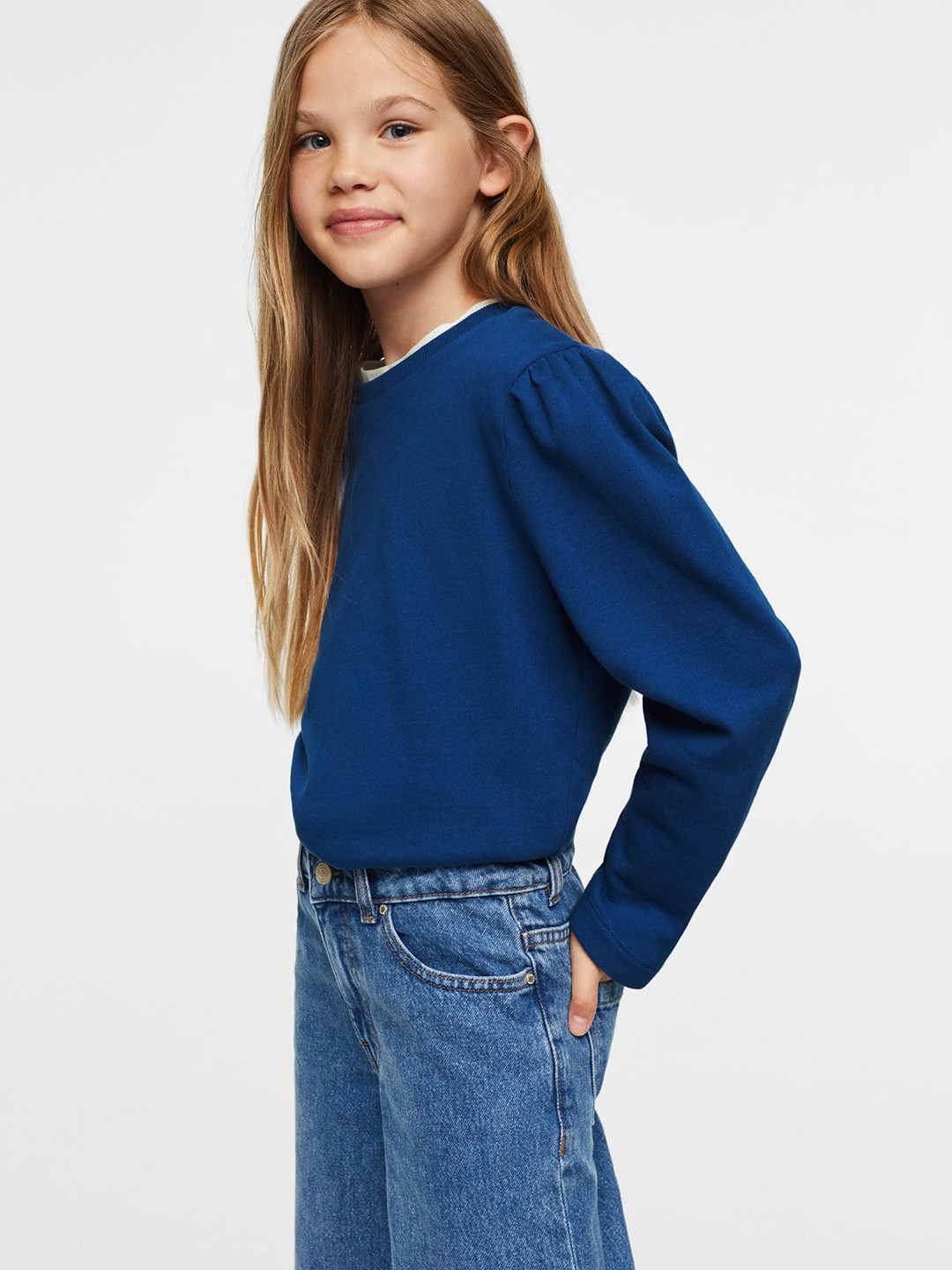 

Mango Kids Girls Sustainable Cotton Sweatshirt, Blue