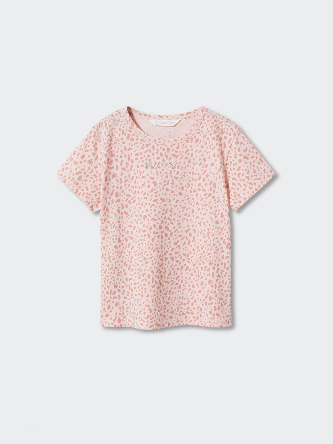 

Mango Kids Girls Pink Printed Applique Detail Pure Cotton Sustainable T-shirt