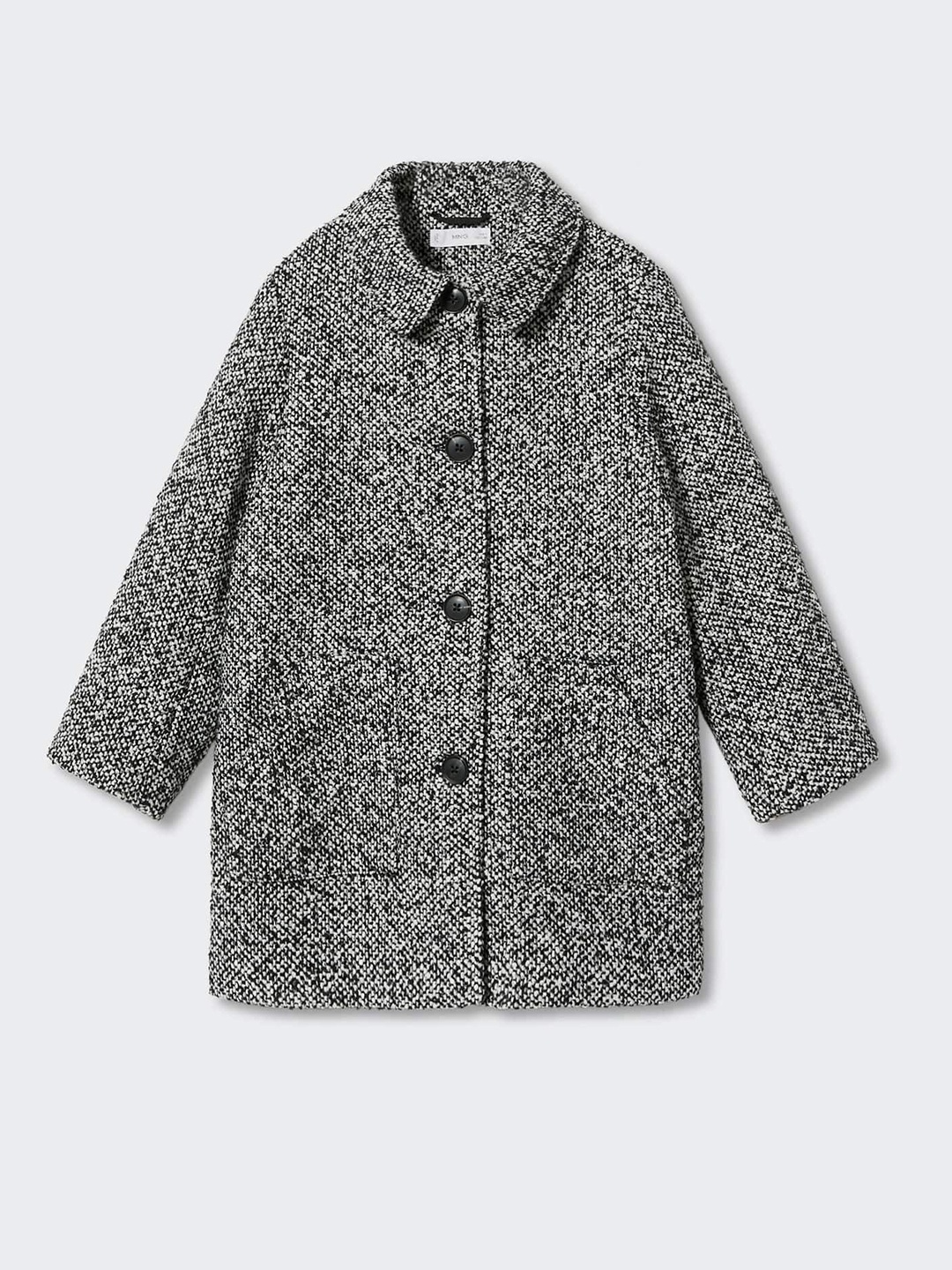 

Mango Kids Girls Speckled Sustainable Longline Overcoat, Grey