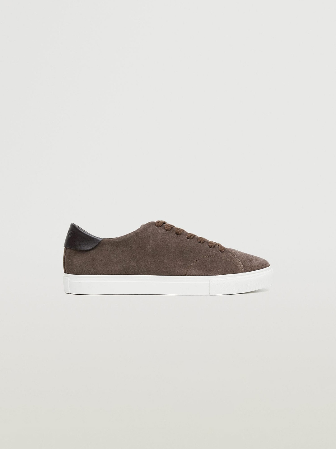 

MANGO MAN Men Coffee Brown Solid Leather Sneakers