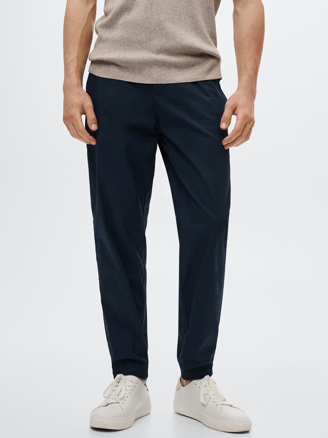 MANGO MAN Navy Blue Sustainable Joggers