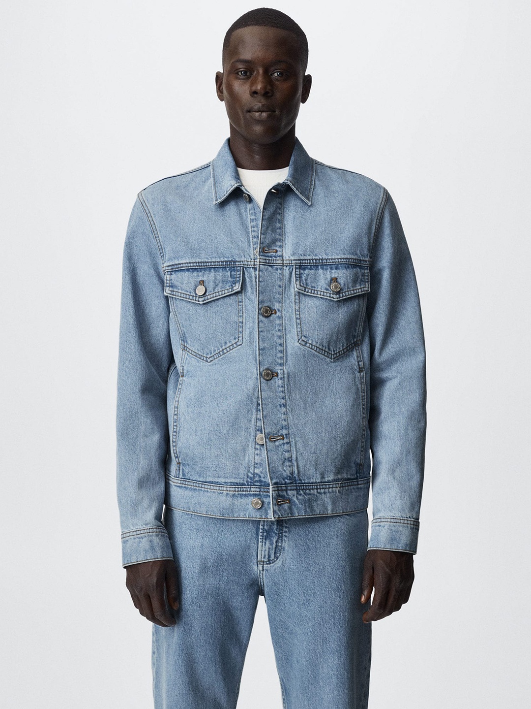 

MANGO MAN Blue Sustainable Pure Cotton Denim Jacket