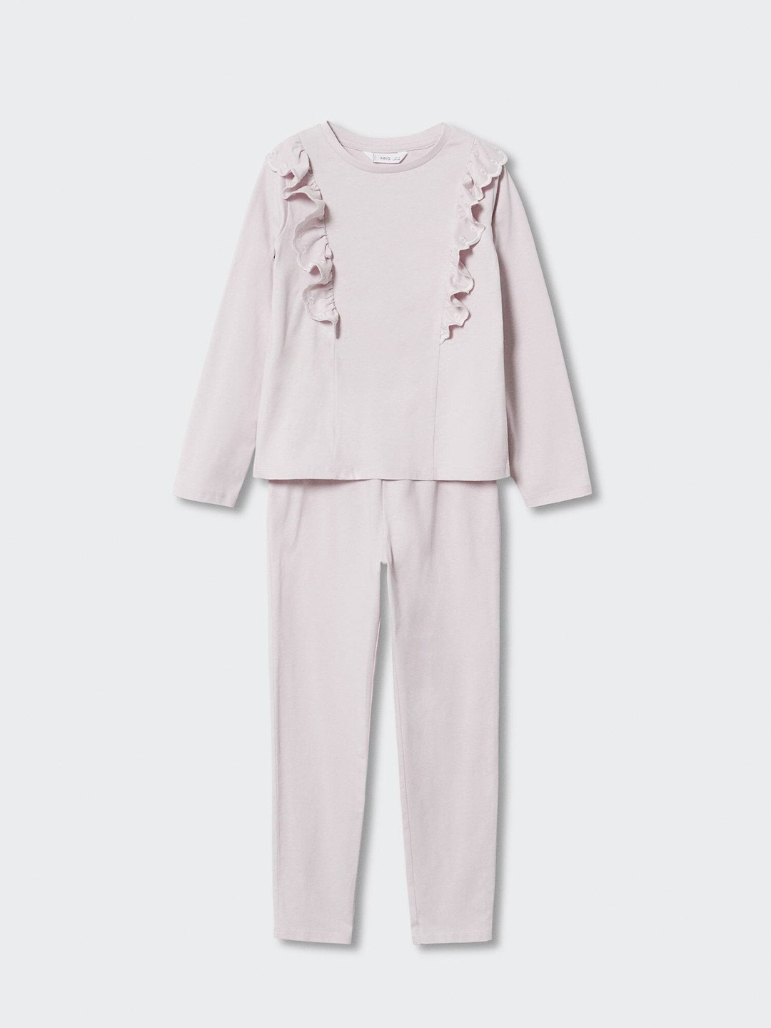 

Mango Kids Girls Round Neck Pure Cotton Sustainable Pyjama Set, Lavender