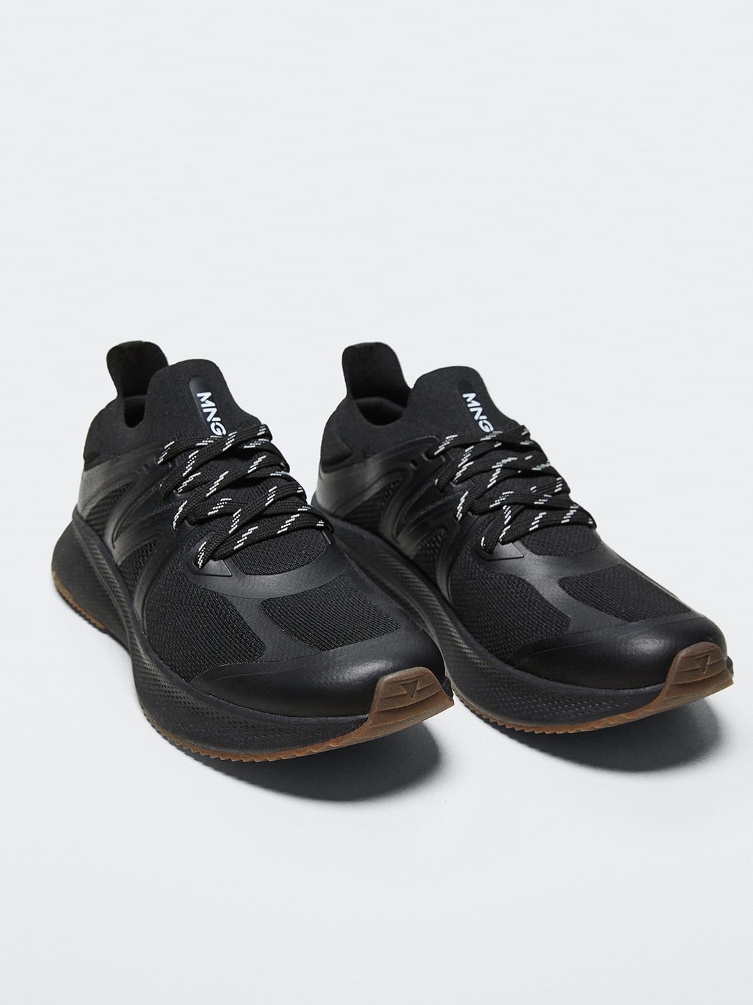 

MANGO MAN Men Black Woven Design Sneakers