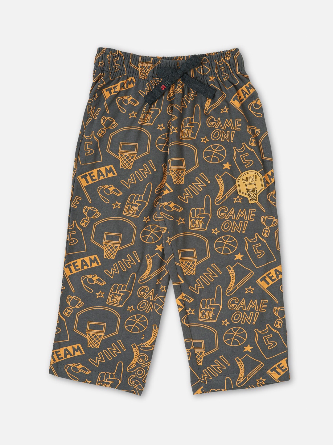 

Sweet Dreams Boys Grey & Yellow Printed Cotton Lounge Pants