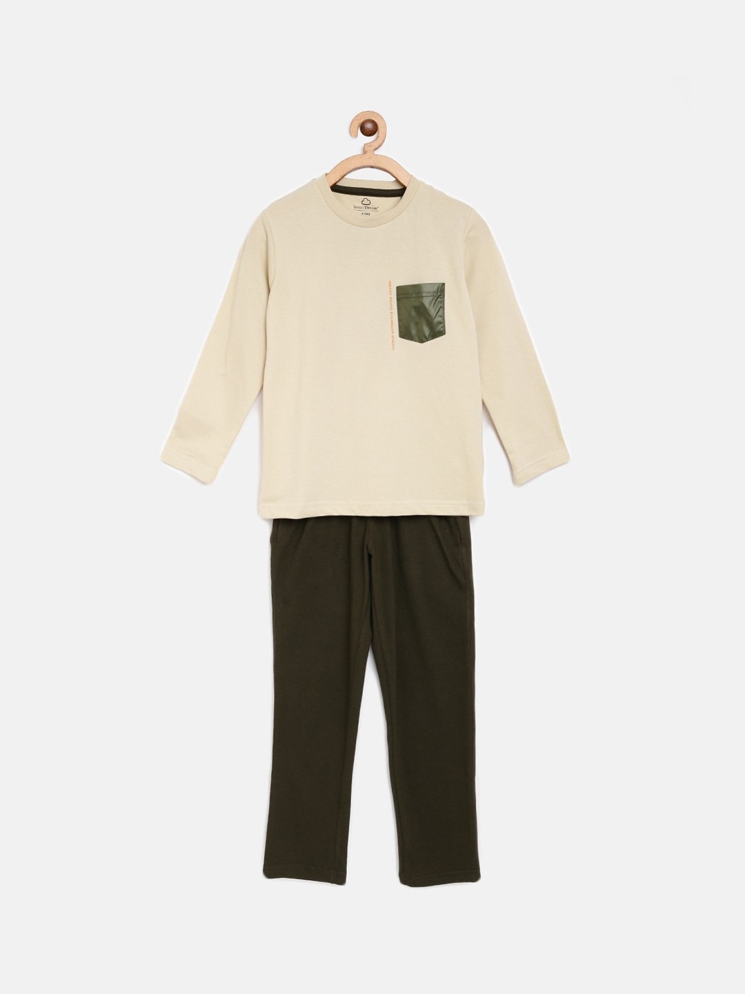 

Sweet Dreams Boys Printed Night suit, Khaki
