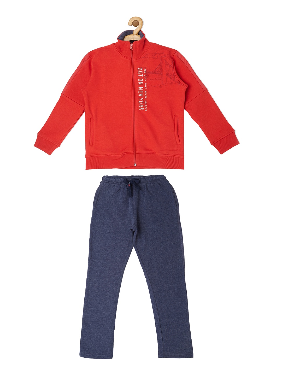 

Sweet Dreams Boys Mandarin Collar Tracksuit, Red