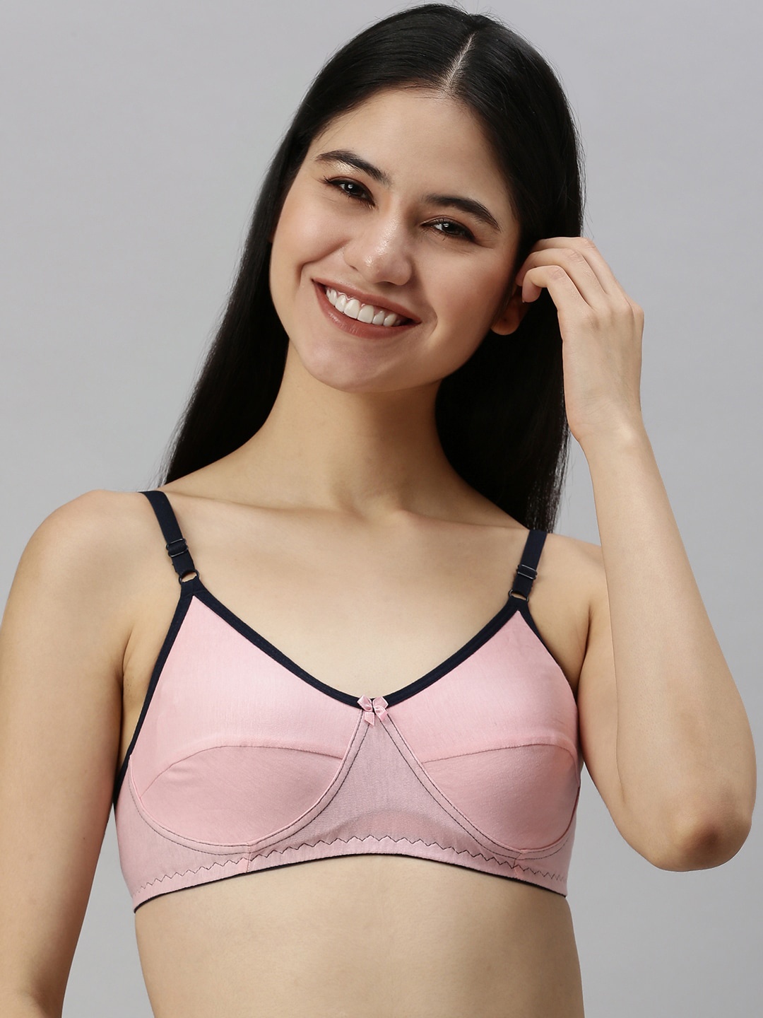 

Kryptic Women Solid Non Padded Non-Wired Cotton Everyday Bra, Pink