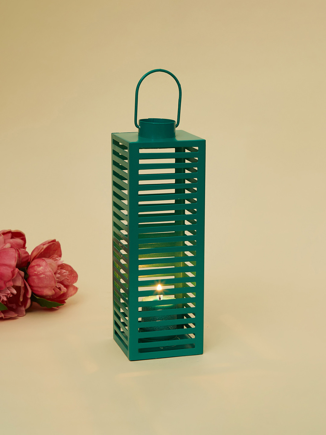 

Home Centre Green Solid Metal Hanging Lantern