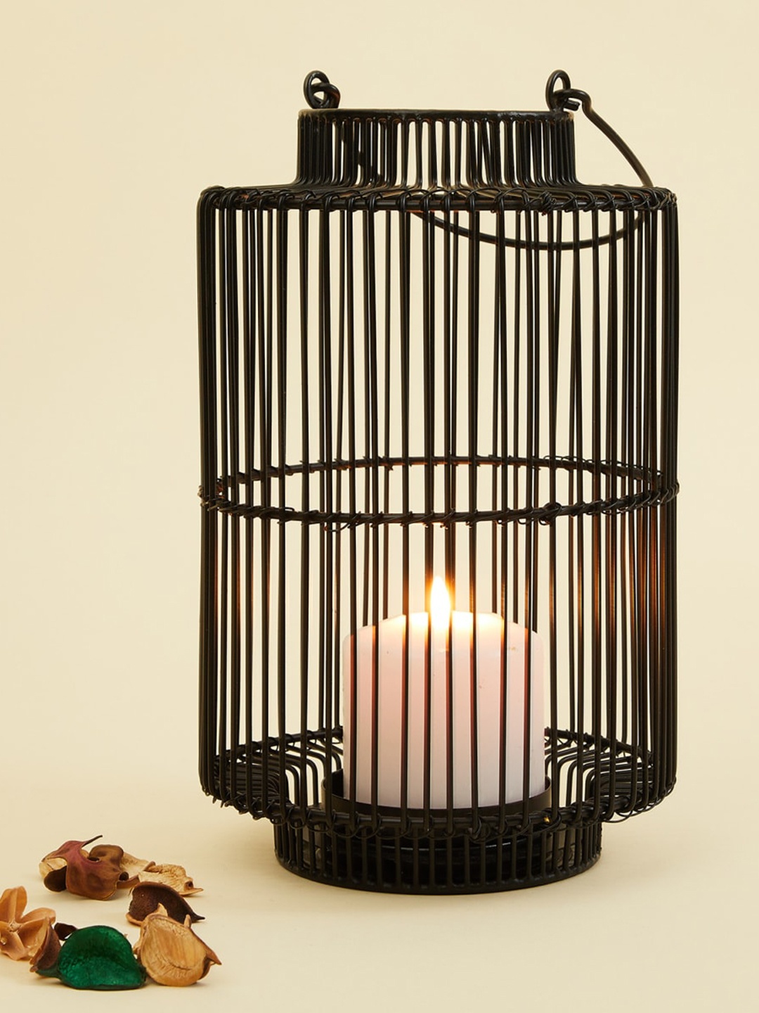 

Home Centre Black Solid Hanging Lantern Candle Holders