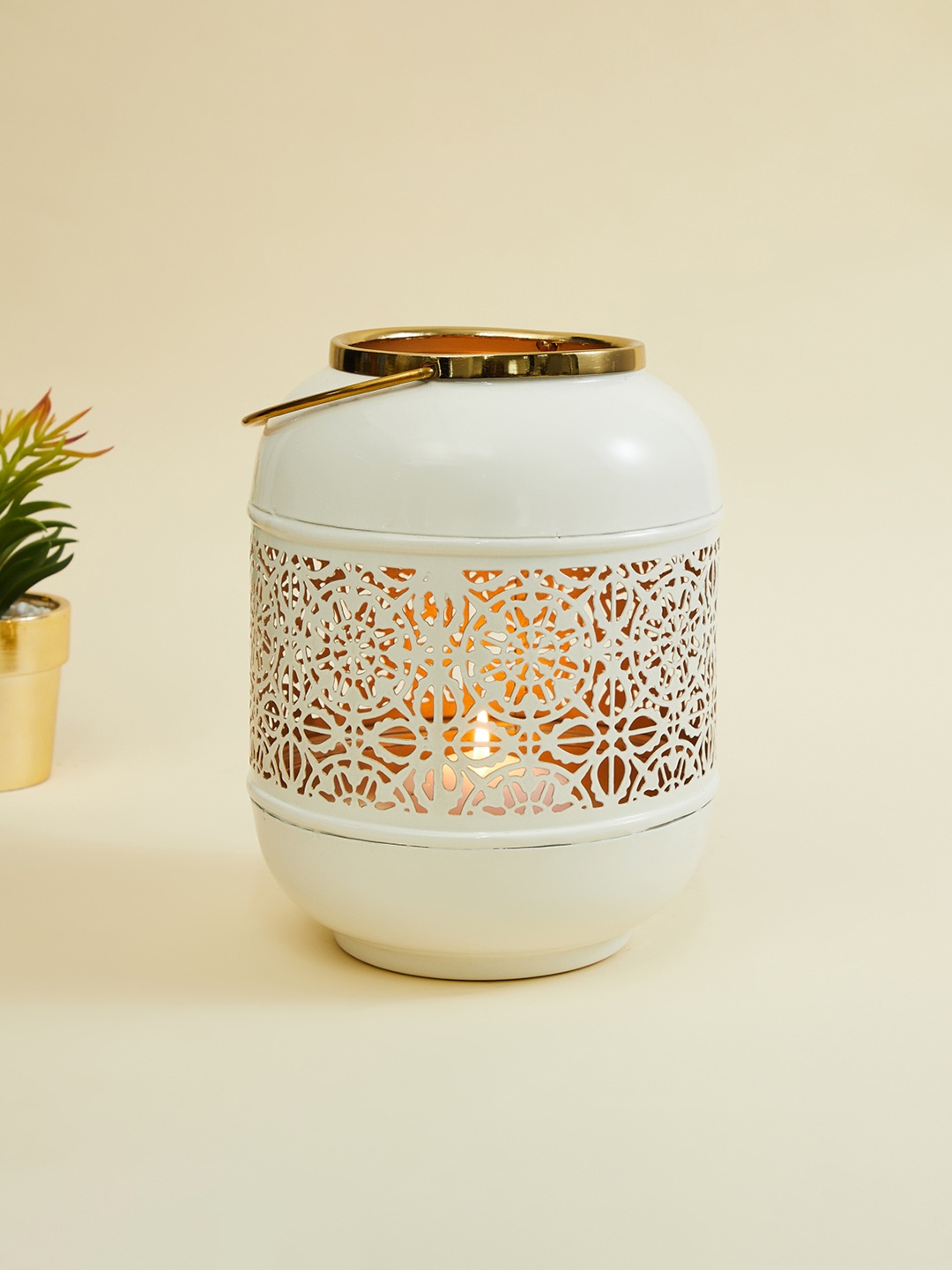 

Home Centre White Lantern Candle Holder