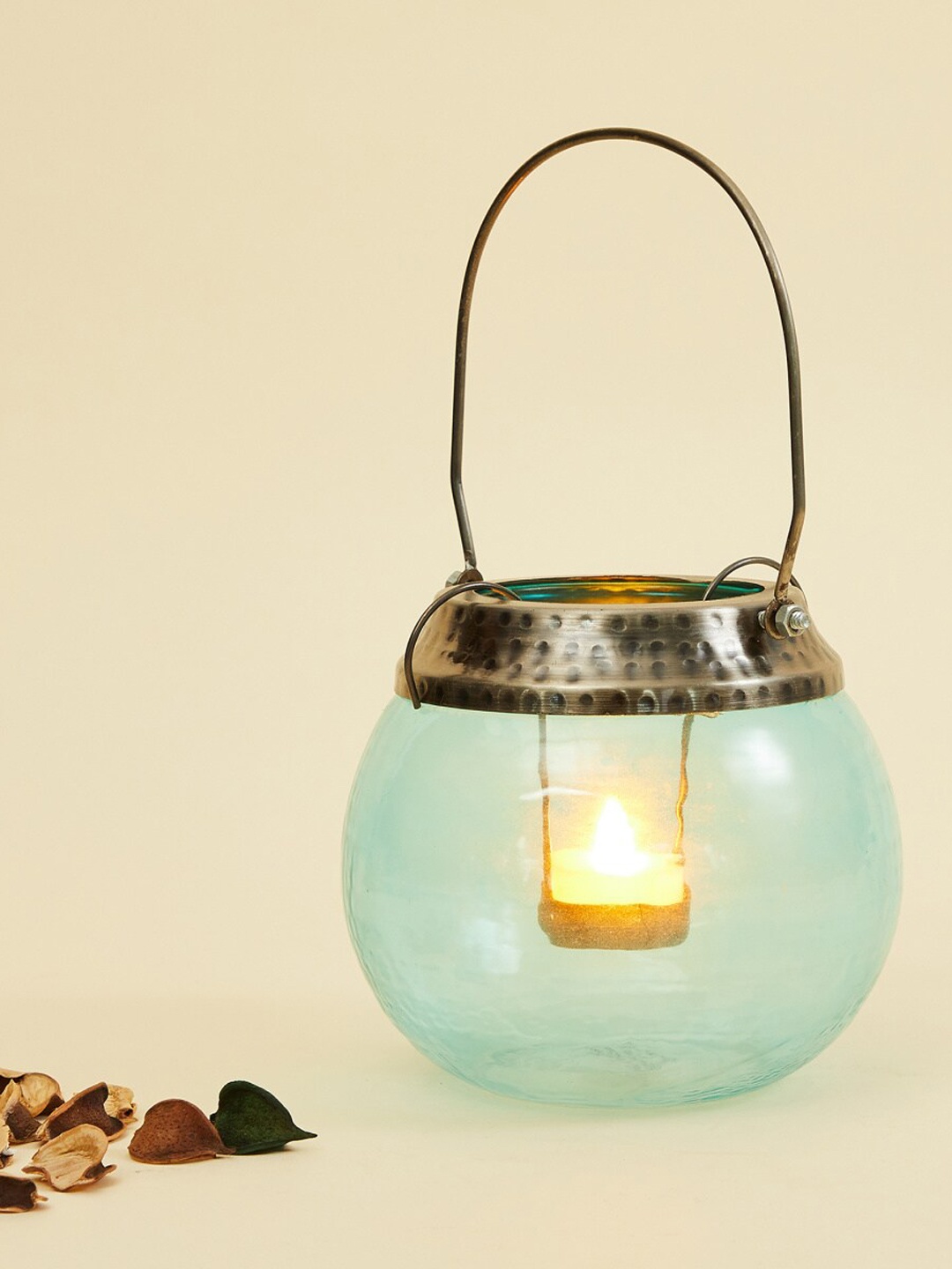 

Home Centre Teal Blue Solid Lantern Candle Holders