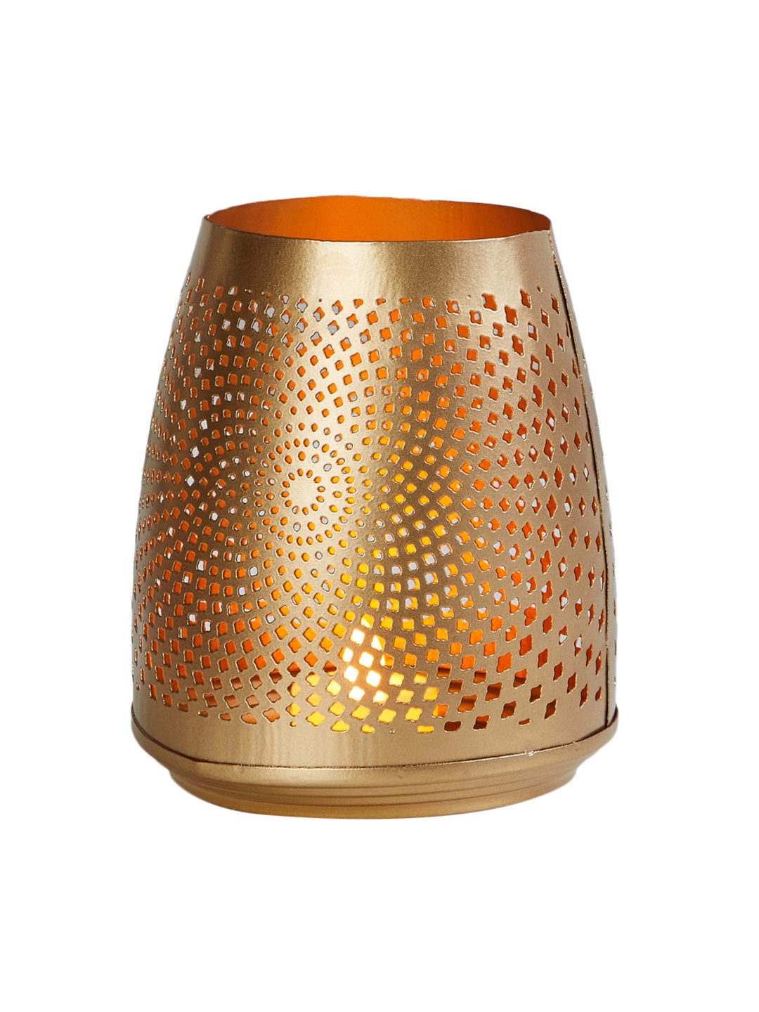 

Home Centre Gold-Toned Textured Metal Table Votive Holder