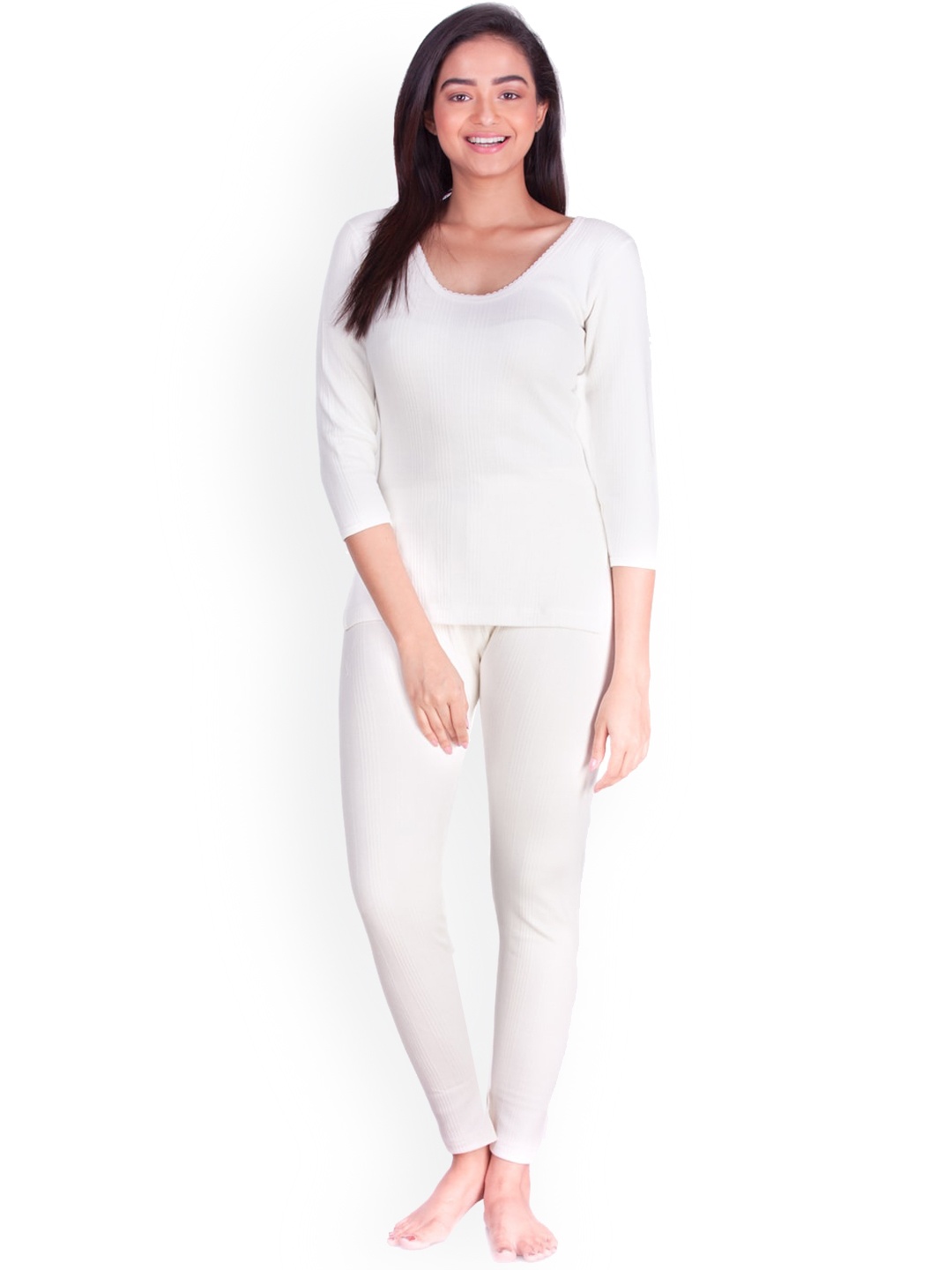 

Dollar Ultra Women Solid Cotton Thermal Set, Off white